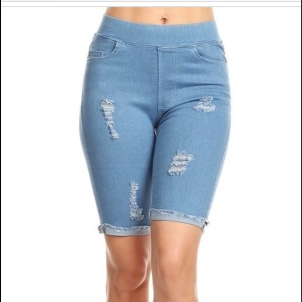 Stretch Bermuda Jean Shorts